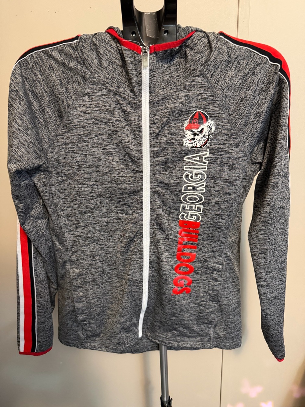 G-III 4Her UGA Georgia Bulldogs Space Dye Full Zip Hoodie Jacket Size M